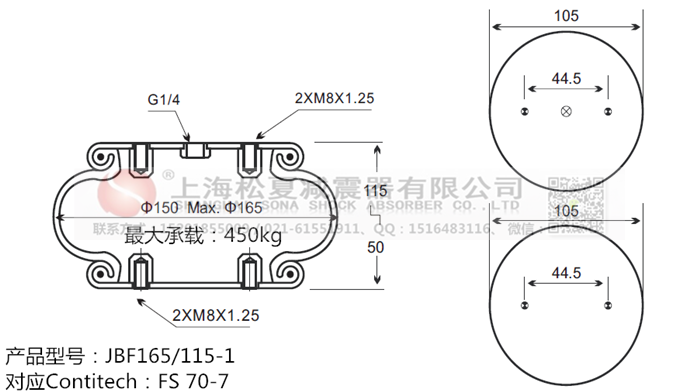 JBF165/115-1橡膠<a href='http://m.autohome-mall.com/' target='_blank'><u>空氣彈簧</u></a>