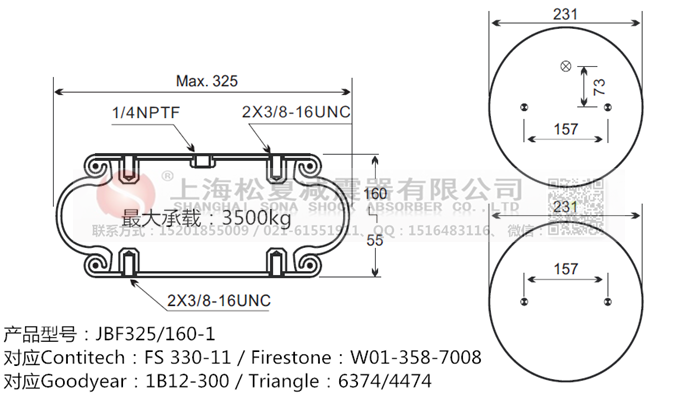 JBF325/160-1橡膠<a href='http://m.autohome-mall.com/' target='_blank'><u>空氣彈簧</u></a>